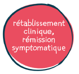 Rétablissement clinique, rémission symptomatique 